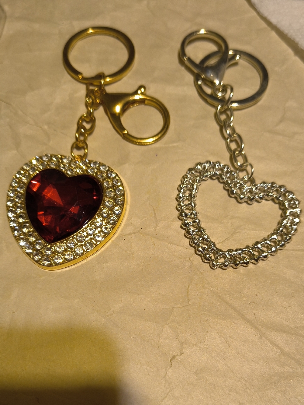 2 Brand New Heart Shaped Bag Charms